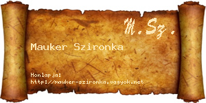 Mauker Szironka névjegykártya